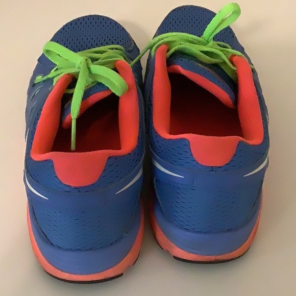 Nike Dual Fusion Run 2 Distinct Blue Flash Lime Shoe Womens 6 Sneaker. Preloved - Picture 4 of 6